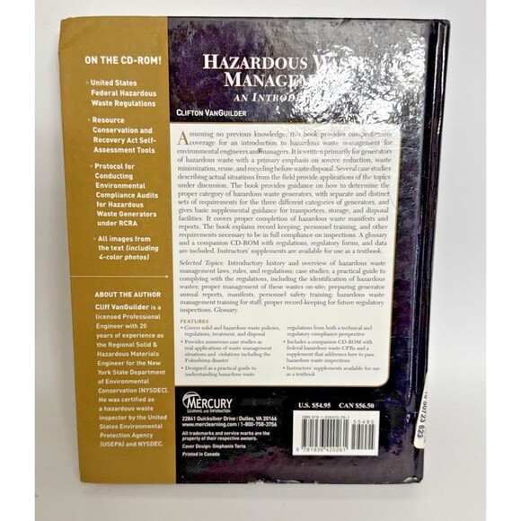 Hazardous Waste Management: An Introduction by Cliff VanGuilder (2011) - Picture 3 of 5